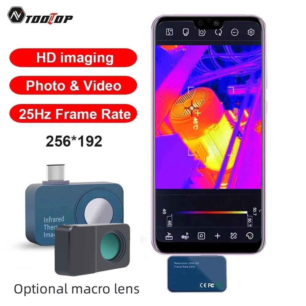 Infiray P2 Pro Macro Lens - TOOLTOP T7 256*192 Android Type-C 열화상