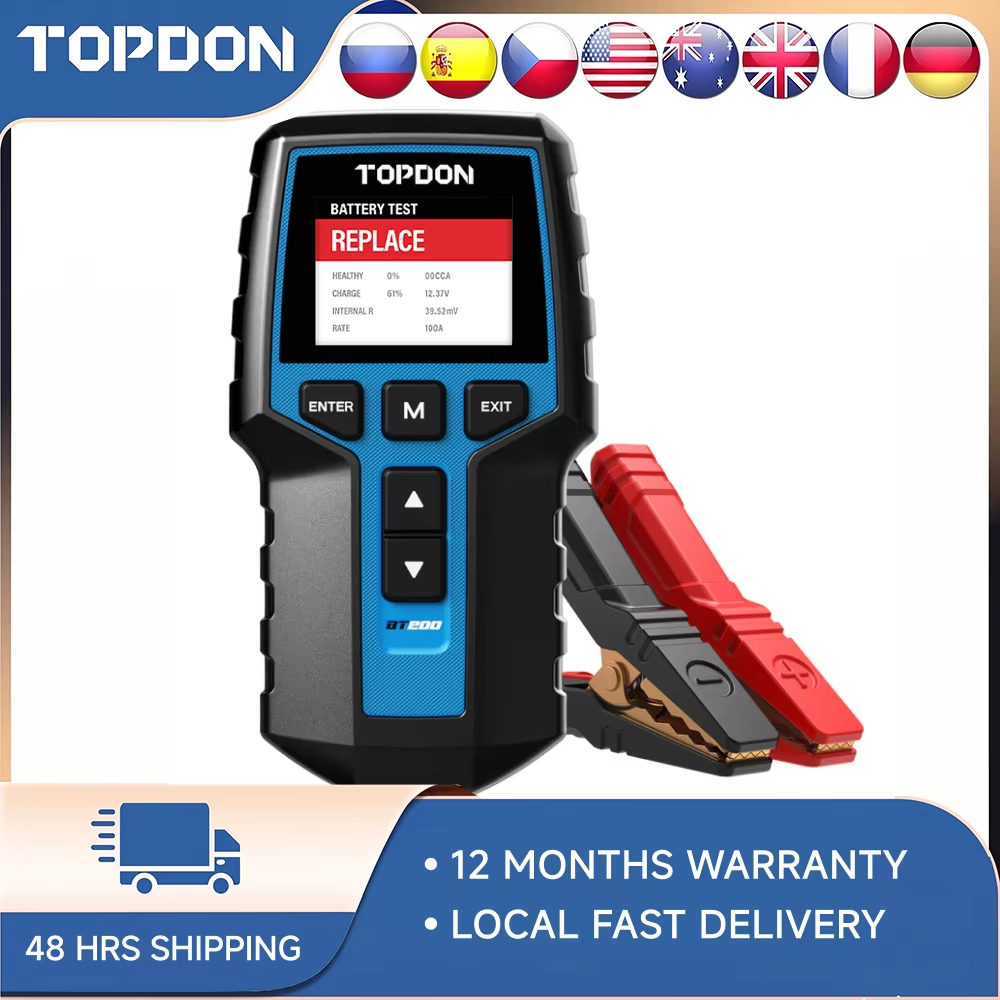 Topdon Tc001 Thermal Camera - 탑돈 BT200 자동차 배터리 테스터, 12V/24V,