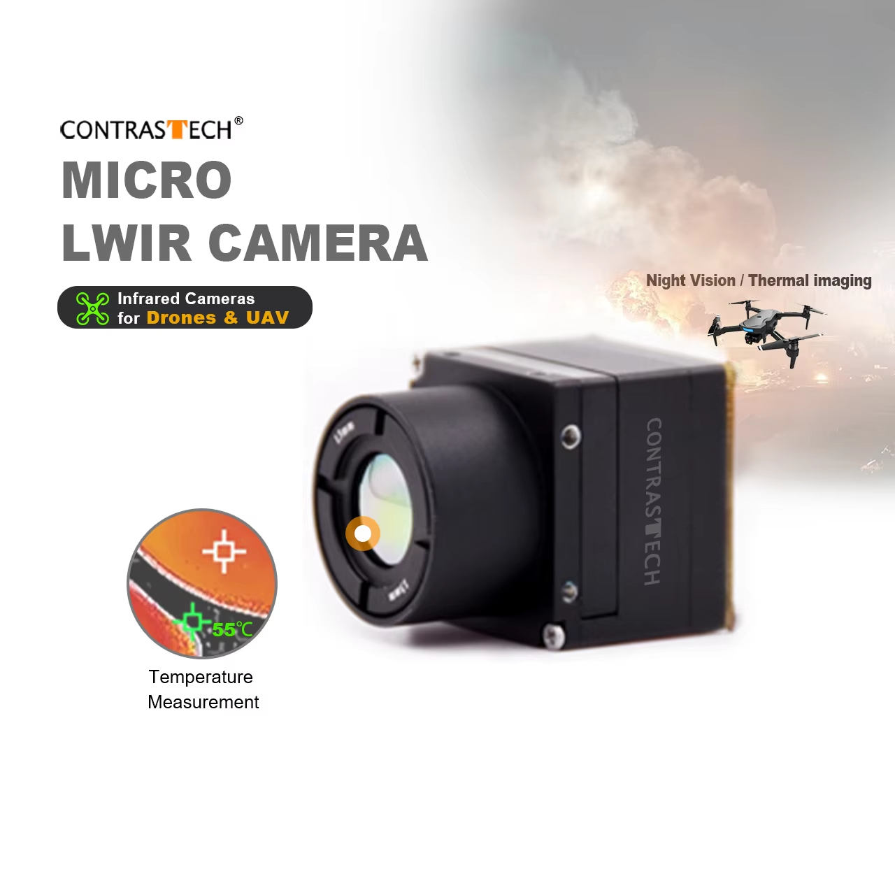640x512 LWIR 셔터리스 라디오메트릭 열화상 코 - Thermal Imager Drone Gimbal 리뷰 및 가격